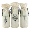 Benzara Corkscrew Printed Wine Bag, Assortment of 3, White and Black