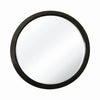 Benzara Contemporary Round Wooden Frame Mirror with Mounting Hardware, Black