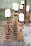 Kalalou NGN1000 Set of 3 Reclaimed Wooden Furniture Leg Candle Holders