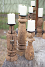 Kalalou NGN1000 Set of 3 Reclaimed Wooden Furniture Leg Candle Holders