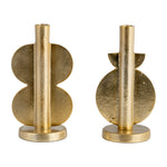 Sagebrook Home 18186-02 Metal, Set of 2 9" Nomad Taper Candleholders, Gold