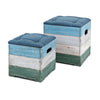 Imax Worldwide Home Delta Wood Crate Ottomans - Set of 2