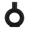 Sagebrook Home 17054-02 Ceramic, 9" Round Cut-Out Vase, Black