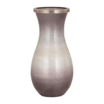 Sagebrook Home 18616-02 Glass, 18" Vase With Metal Rim, Multi