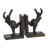 Benzara 9 Inches Polyresin Frame Yoga Woman Bookends, Pair of 2, Bronze