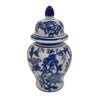 Sagebrook Home 15735-05 Ceramic, 10" Temple Jar Bird/Flower, Blue