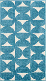 Nourison Harper Contemporary Blue Area Rug