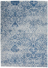 Nourison Damask Traditional Blue Area Rug