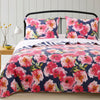 Greenland Home Peony Posy Navy  King Quilt Set, 3-Piece