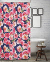Greenland Home Peony Posy Navy Shower Curtain, 72x72 Inches