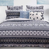 Greenland Home Fashions Native Indigo Quilt Set Reversible Ikat Tropical Bedding
