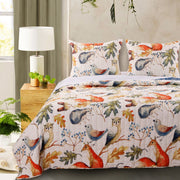 Greenland Home Fashions Willow Multi Quilt Set Forest Animal Print Reversible