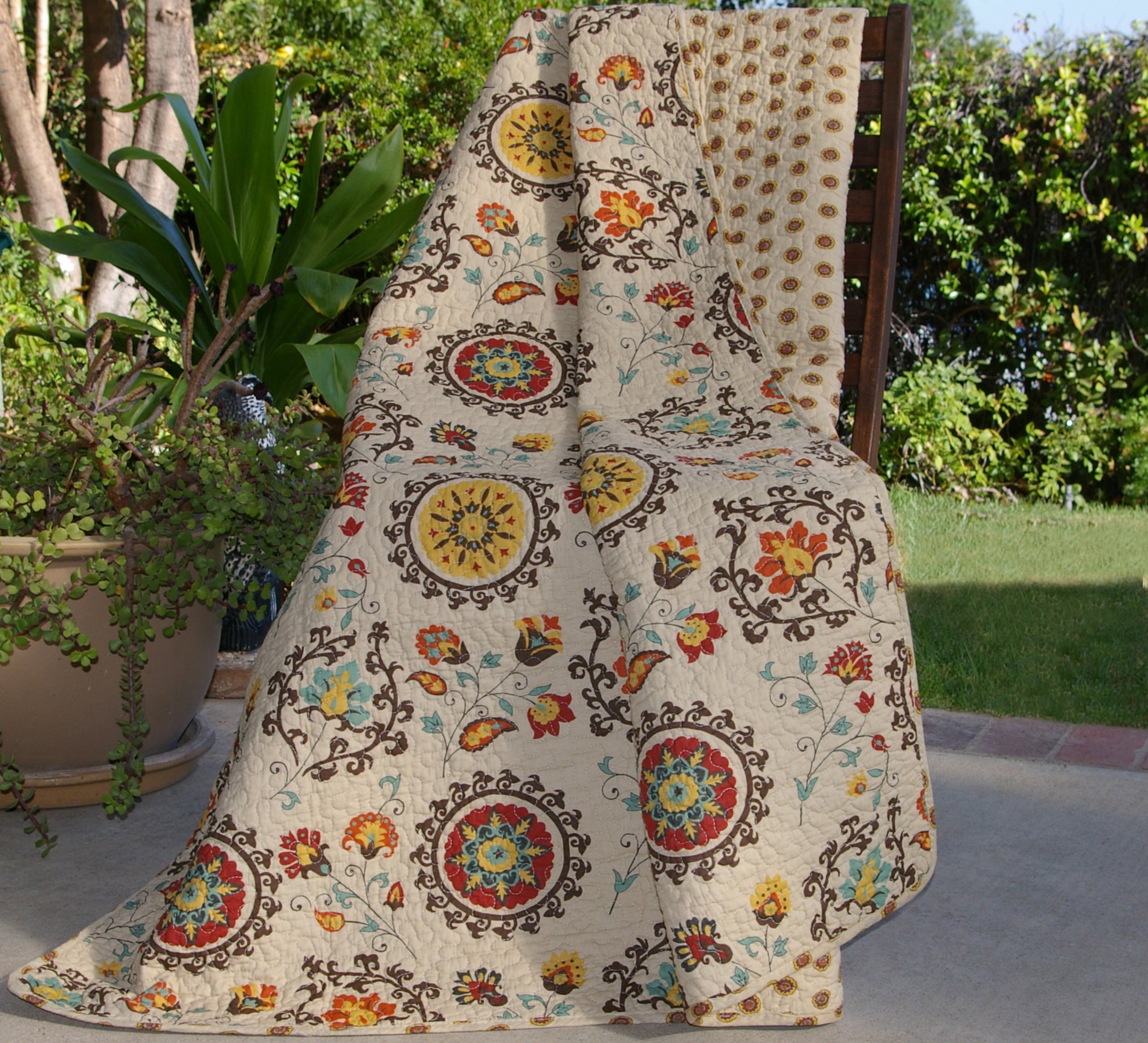 Greenland Home Andorra Wurf – Reversibles Baumwollüberwurf, 127x152 Cm, Bunt