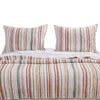 Greenland Home Fashions Sunset Stripe Multi Quilted Reversible Cotton Microfiber Pillow Cover Sham