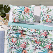 Greenland Home Fashions Flamingo Multi King Sham Tropical Coastal Bedding 20x36 Inches