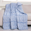 Greenland Home Helena Ruffle Blue Throw, 50x60 Inches