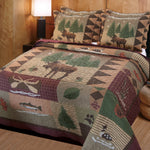 Greenland Home Moose Lodge Multi  King Quilt Set, 3-Piece