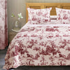 Greenland Home Classic Toile Red Queen Bedspread Set, 3-Piece