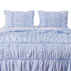 Greenland Home Fashions Helena Ruffle Blue Quilt Set Romantic Vintage Porcelain Print