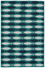 Puerto Collection PRT13-17 Blue Area Rug