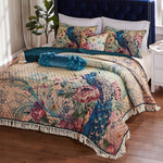 Greenland Home Fashions Eden Peacock Ecru 3-Piece Quilt Set