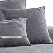 Benzara 6 Piece King Cotton Comforter Cover Set with Cross Woven Texture, Gray