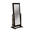 Benzara Wooden Jewelry Wardrobe with Felt lined Storage, Antique Black