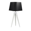 Benzara 24 inch Metal Table Lamp with Angled Tripod Legs, White