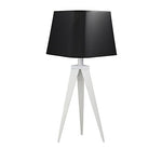 Benzara 24 inch Metal Table Lamp with Angled Tripod Legs, White
