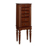 Benzara 5 Drawer Jewelry Armoire with Turned Legs, Cherry Brown