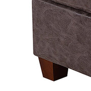 Benzara Contemporary Leatherette Rectangular tufted Ottoman, Dark Brown
