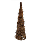 Benzara 24 Inch Conical Shaped Grapevine Accent decor, Brown