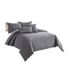 Benzara 6 Piece King Cotton Comforter Cover Set with Cross Woven Texture, Gray