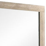 Benzara Transitional Style Grained Wood Encased Square Mirror, Cream