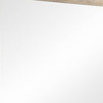 Benzara Transitional Style Grained Wood Encased Square Mirror, Cream