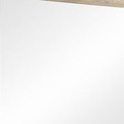 Benzara Transitional Style Grained Wood Encased Square Mirror, Cream
