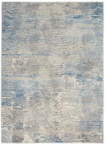Nourison Solace Contemporary Ivory/Grey/Blue Area Rug