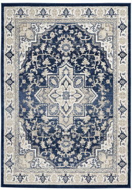 Nourison Cyrus Traditional Ivory/Navy Area Rug