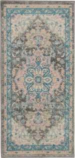 Nourison Tranquil Traditional Light Grey Multicolor Area Rug
