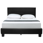Better Home GIULIA-46-FL-BLK Giulia Full Black Faux Leather Upholstered Platform Bed