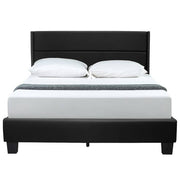 Better Home GIULIA-46-FL-BLK Giulia Full Black Faux Leather Upholstered Platform Bed
