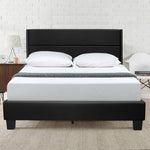 GIULIA-46-FL-BLK Giulia Full Black Faux Leather Upholstered Platform Bed