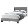 Better Home Products GIULIA-46-FL-GRY Giulia Full Gray Faux Leather Upholstered Platform Bed