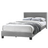 Better Home Products GIULIA-46-VEL-GRY Giulia Full Gray Velvet Upholstered Platform Panel Bed