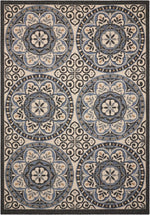 Nourison Caribbean Transitional Ivory/Charcoal Area Rug