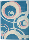 Nourison Grafix Contemporary Blue Multi Colored Area Rug