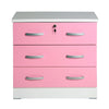 Better Home 616859965270 Cindy Wooden 3 Drawer Chest Bedroom Dresser In White & Pink