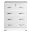 Better Home Products 673400596727 Cindy 4 Drawer Chest Wooden Dresser With Lock In Tobacco