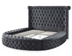 Better Home Products ELIZ-60-ROUND-BLK Elizabeth Round Storage King Bed In Black