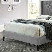 Better Home Products 616859963832 Amelia Velvet Tufted Full Platform Bed In Gray